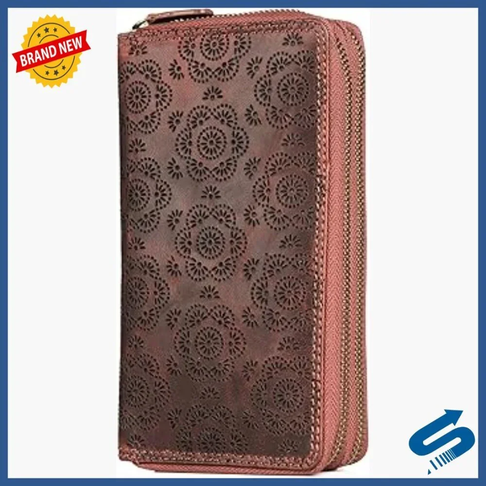 Genuine Leather RFID Wallet with Multiple Compartments Credit Card Holder